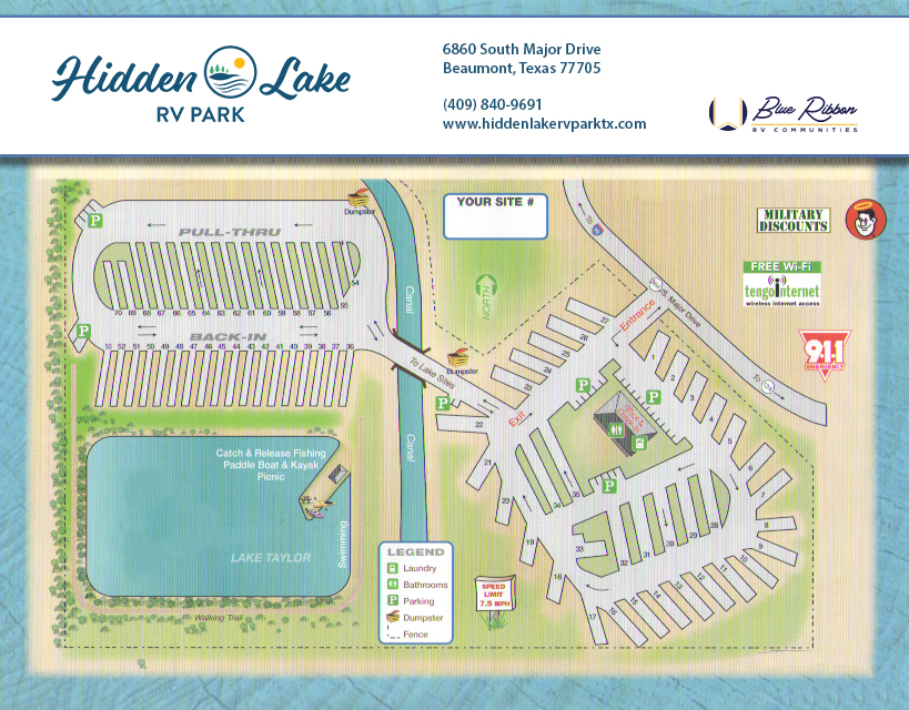 Hidden Lake RV Park Map